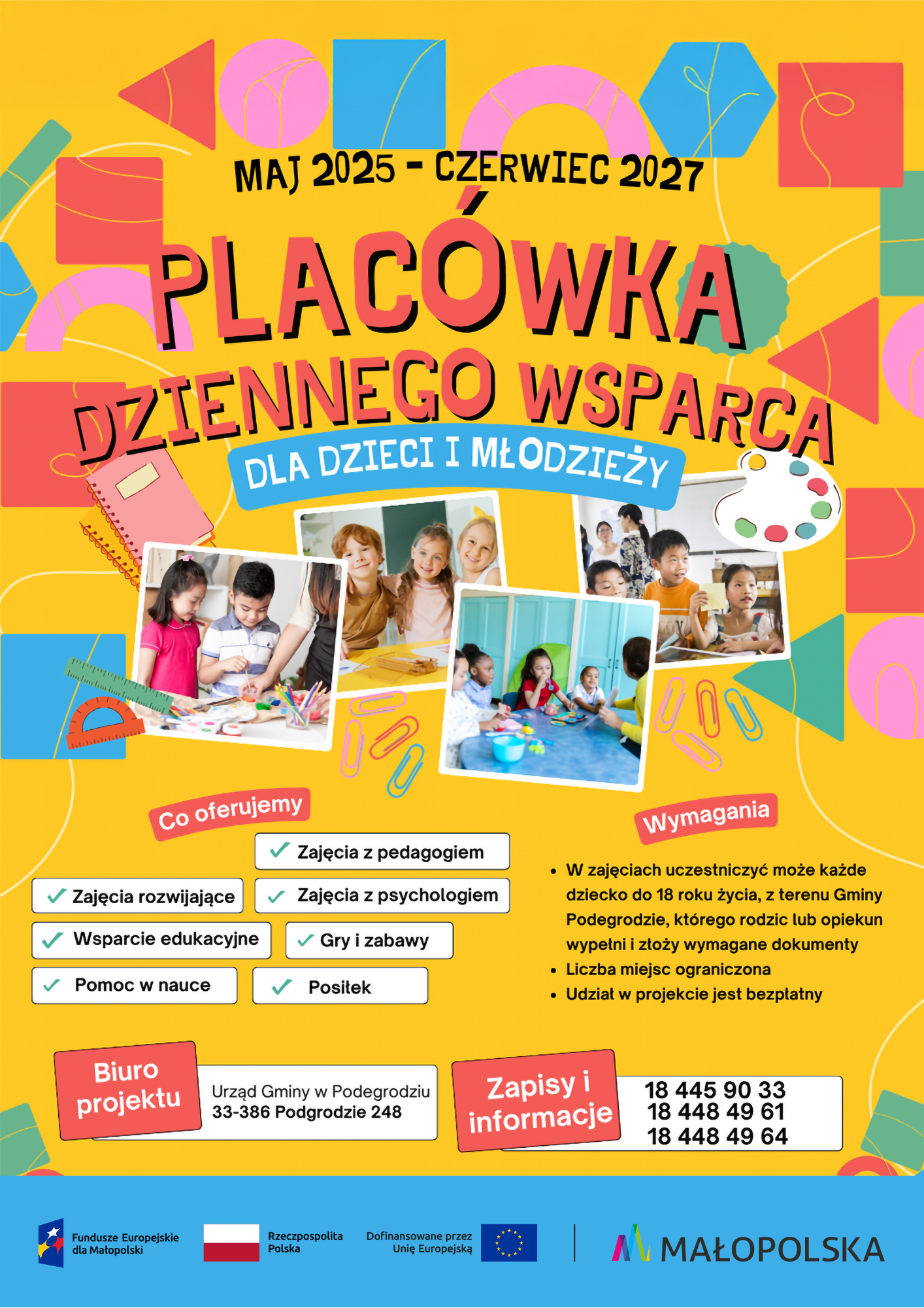 Rekrutacja do Placówki Wsparcia Dziennego dla Dzieci i Młodzieży na rok szkolny 2025/2026