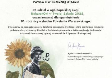Kobiety Bohaterki Powstania Warszawskiego – lekcja historii w ramach akcji BohaterON