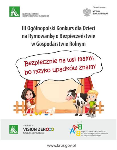 III Ogólnopolski Konkurs dla Dzieci na Rymowankę o Bezpieczeństwie w Gospodarstwie Rolnym